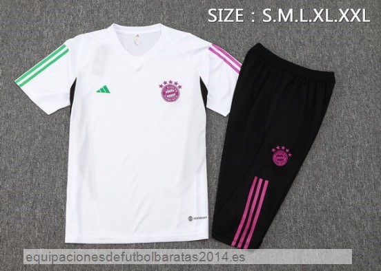 Nuevo Entrenamiento Conjunto Completo Bayern Munich 23/24 Blanco Negro Purpura Baratas